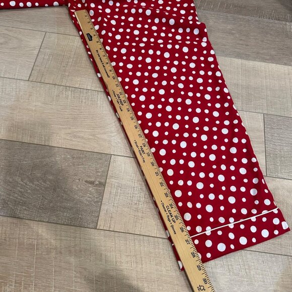 KIM ROGERS WOMENS RED FLANNEL PAJAMA SET WHITE POLKA DOT LARGE - Picture 7 of 9